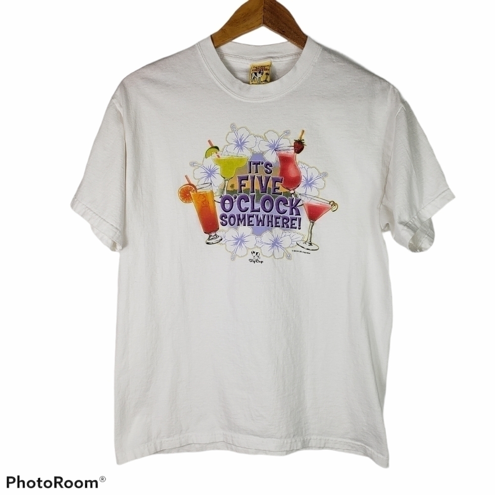 Big Dogs "It's Five O'clock Somewhere" White Tee
